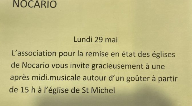 Après-midi musicale le 29 mai à Saint Michel